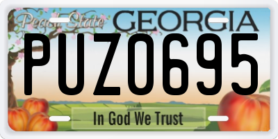 GA license plate PUZ0695