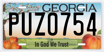 GA license plate PUZ0754