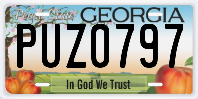 GA license plate PUZ0797