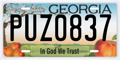 GA license plate PUZ0837
