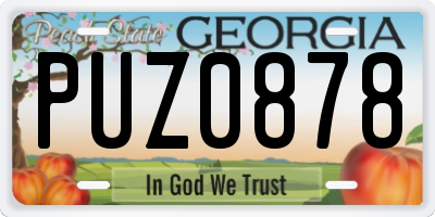 GA license plate PUZ0878