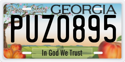 GA license plate PUZ0895