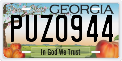 GA license plate PUZ0944
