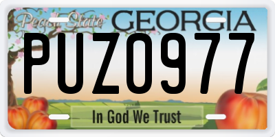 GA license plate PUZ0977