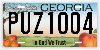 GA license plate PUZ1004