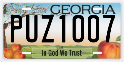 GA license plate PUZ1007