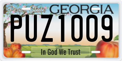 GA license plate PUZ1009