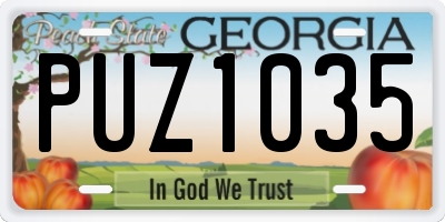 GA license plate PUZ1035