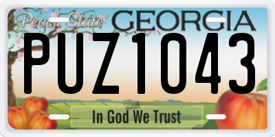 GA license plate PUZ1043