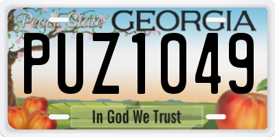 GA license plate PUZ1049