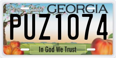 GA license plate PUZ1074