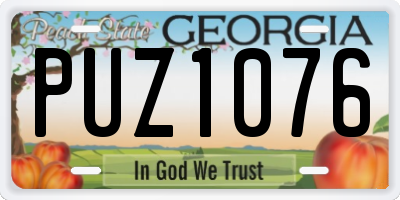 GA license plate PUZ1076