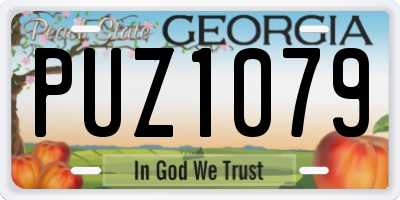 GA license plate PUZ1079