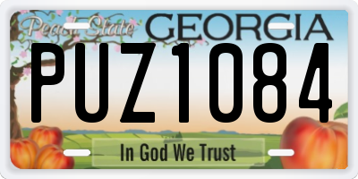 GA license plate PUZ1084