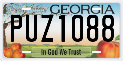 GA license plate PUZ1088