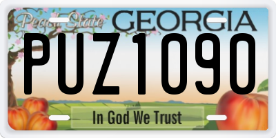 GA license plate PUZ1090
