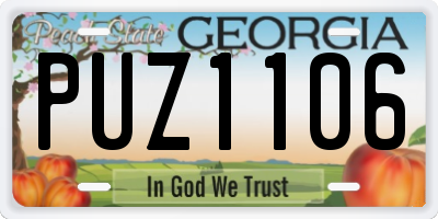 GA license plate PUZ1106