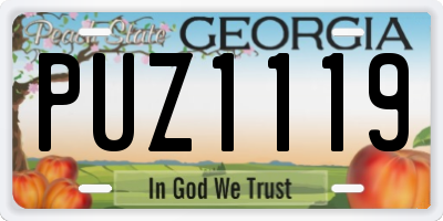 GA license plate PUZ1119