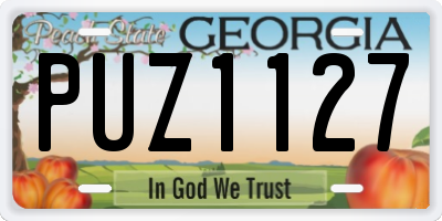 GA license plate PUZ1127