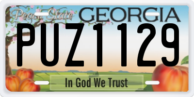 GA license plate PUZ1129