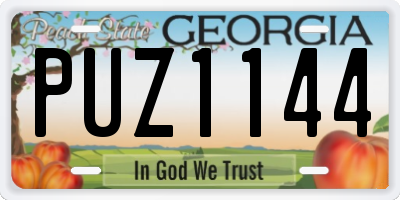 GA license plate PUZ1144