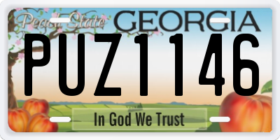 GA license plate PUZ1146
