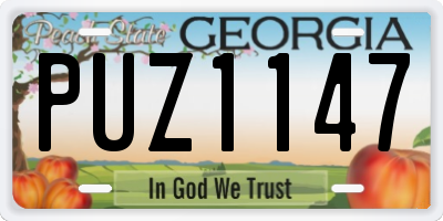 GA license plate PUZ1147