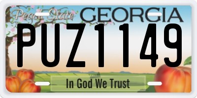 GA license plate PUZ1149