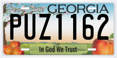 GA license plate PUZ1162