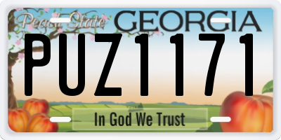 GA license plate PUZ1171