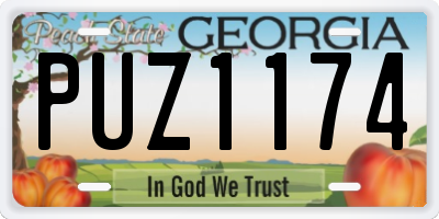 GA license plate PUZ1174