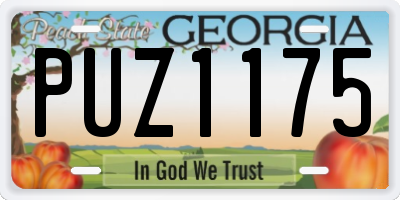GA license plate PUZ1175