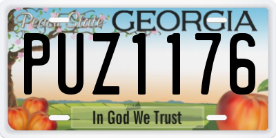 GA license plate PUZ1176