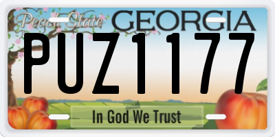 GA license plate PUZ1177