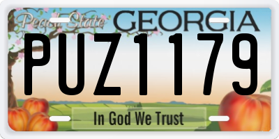 GA license plate PUZ1179
