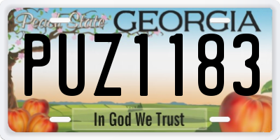 GA license plate PUZ1183