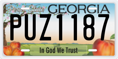 GA license plate PUZ1187