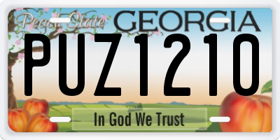 GA license plate PUZ1210