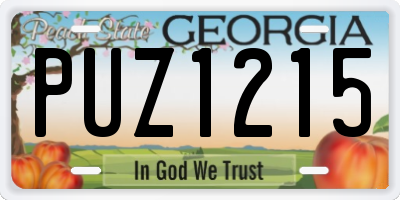 GA license plate PUZ1215