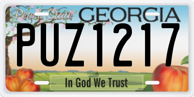 GA license plate PUZ1217