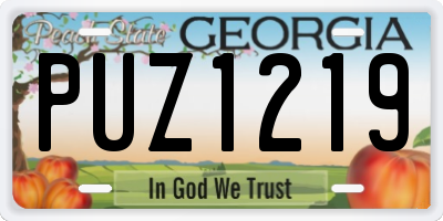 GA license plate PUZ1219