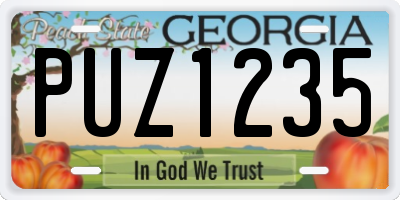 GA license plate PUZ1235