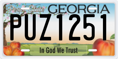 GA license plate PUZ1251