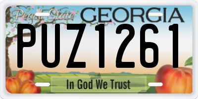 GA license plate PUZ1261