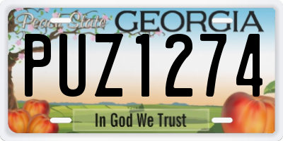 GA license plate PUZ1274