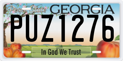 GA license plate PUZ1276