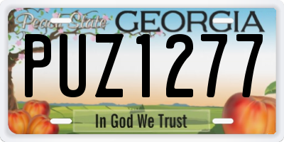 GA license plate PUZ1277