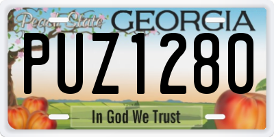 GA license plate PUZ1280