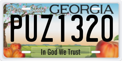 GA license plate PUZ1320
