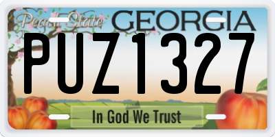 GA license plate PUZ1327